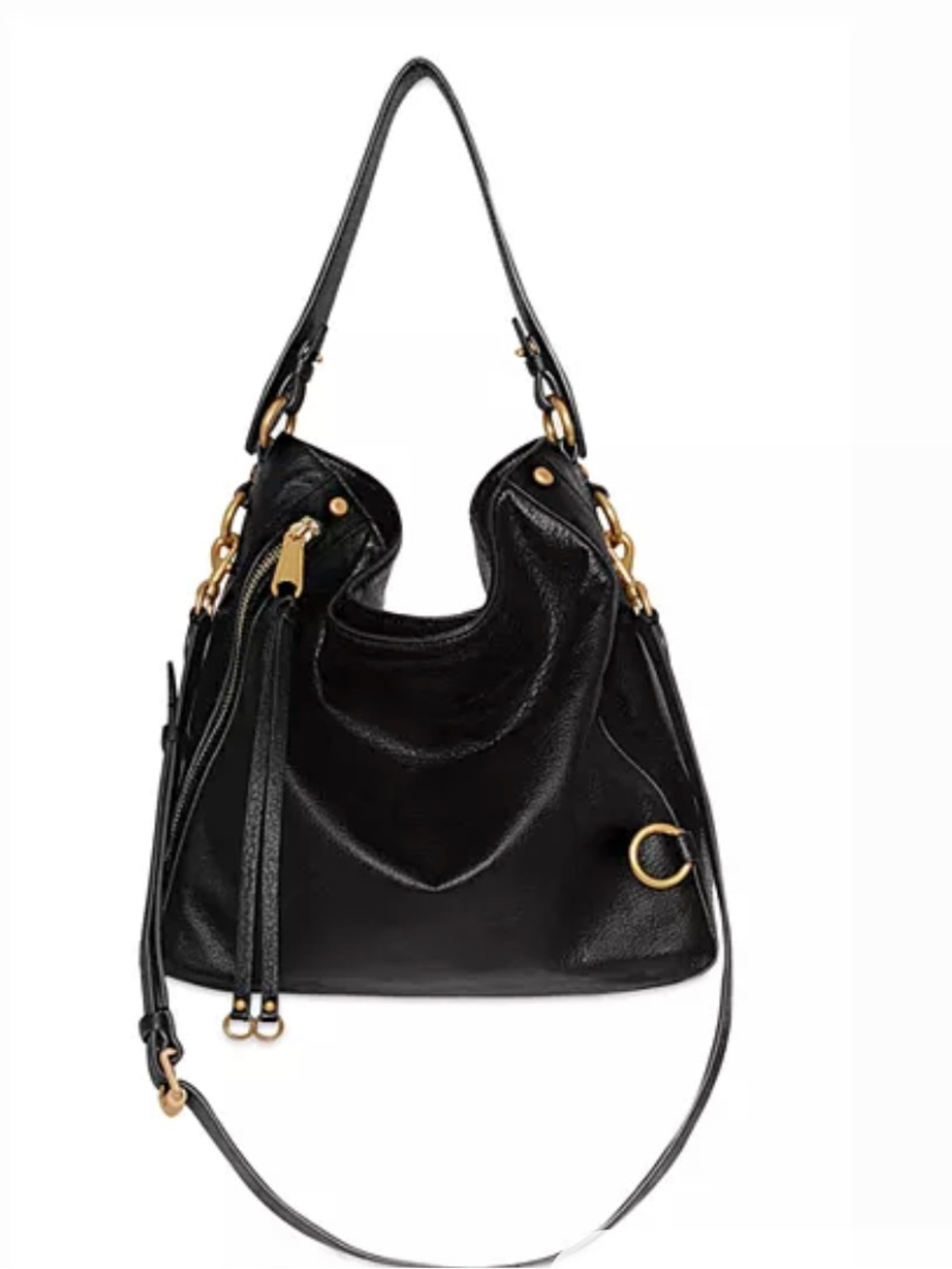 Rebecca Minkoff Black Leather Hobo with Gold Hardware